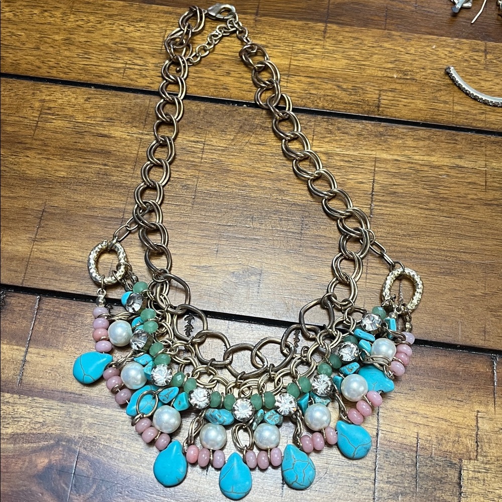 Brassy Toned Statement Necklace